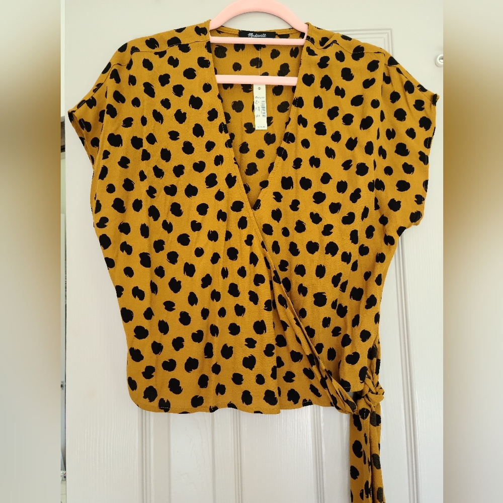 Madewell Print Chiffon Cross-front Top